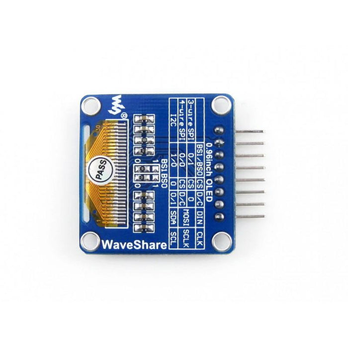 0.96 inch SSD1306 Chip OLED 128x64p I2C and SPI Support Horizontal Curved Pin Header