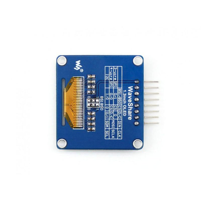 128x64p 1.3 inch OLED SH1106 I2C and SPI Support Curved Horizontal Pin Header