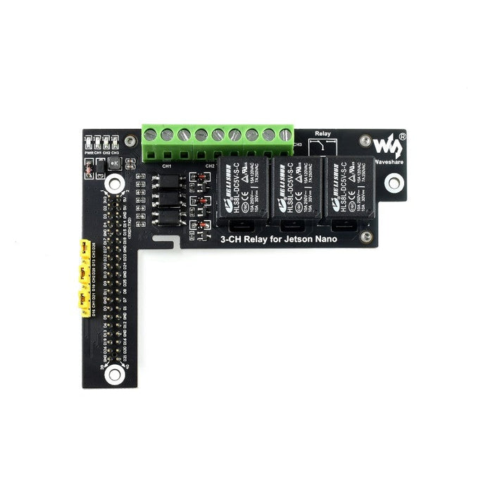 3-Channel Relay Expansion Board for NVIDIA Jetson Nano – Optocoupler Isolation