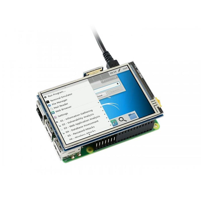 480x320p 3.5 inch IPS Resistive Touch HDMI LCD for Raspberry Pi with Touch Pen and Heatsink