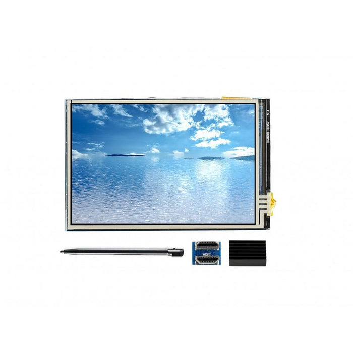 480x320p 3.5 inch IPS Resistive Touch HDMI LCD for Raspberry Pi with Touch Pen and Heatsink