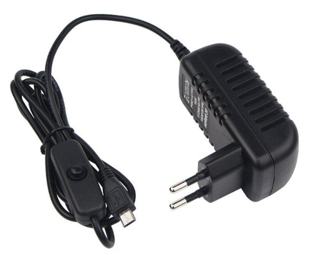 5V 3A AC Power Supply Micro USB Charger for Raspberry Pi with ON OFF Button (EU Plug)