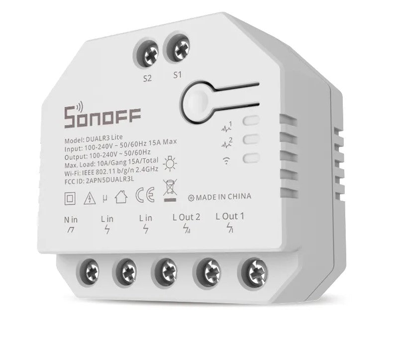 SONOFF DUALR3 Lite 2-Gang Wi-Fi Smart Switch