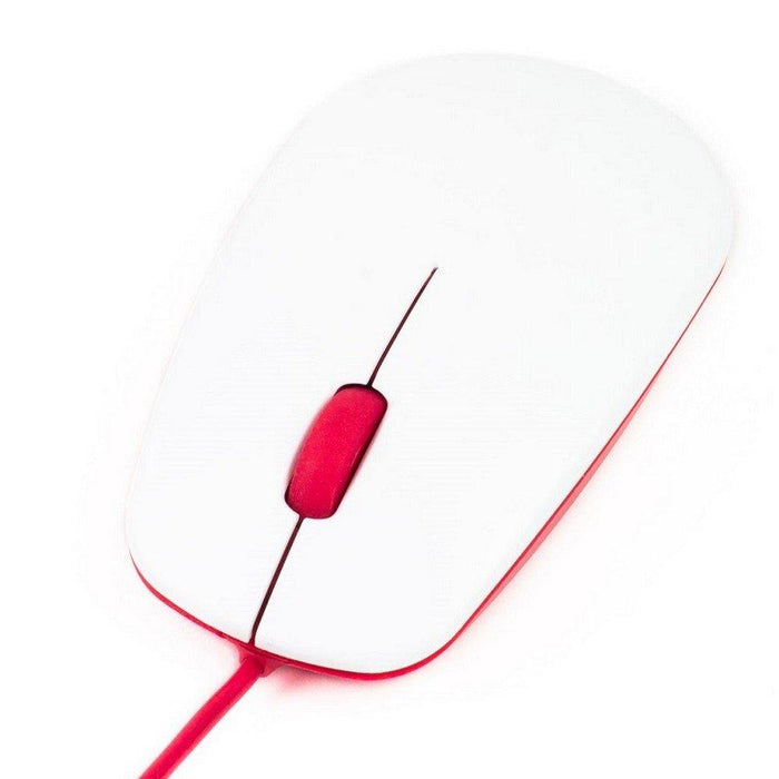 Official Raspberry Pi RPi Optical Mouse 3 Button Red and White