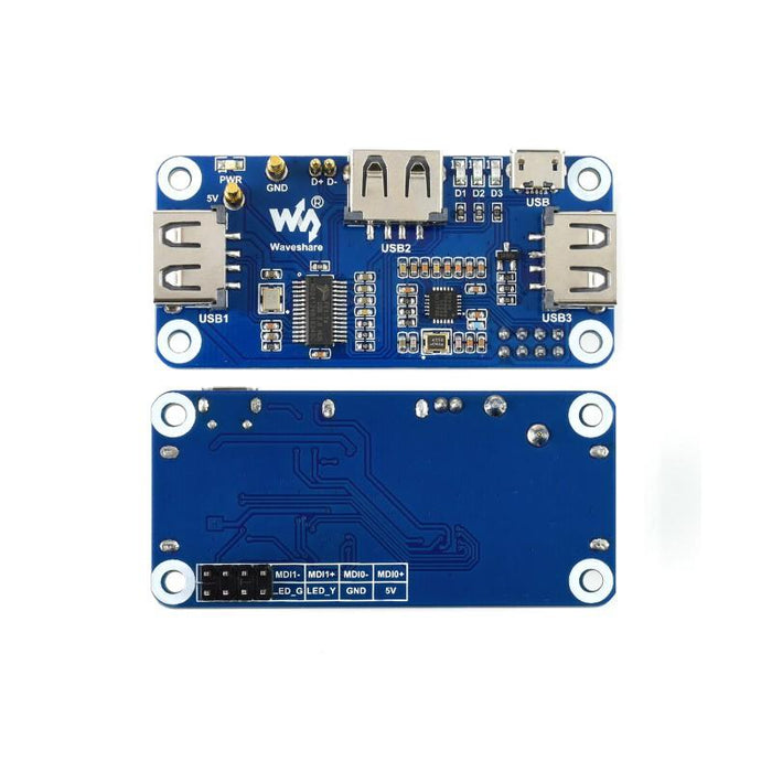 Waveshare PoE and USB HUB HAT for Raspberry Pi Zero, W, and WH TRL8152B 802.3af