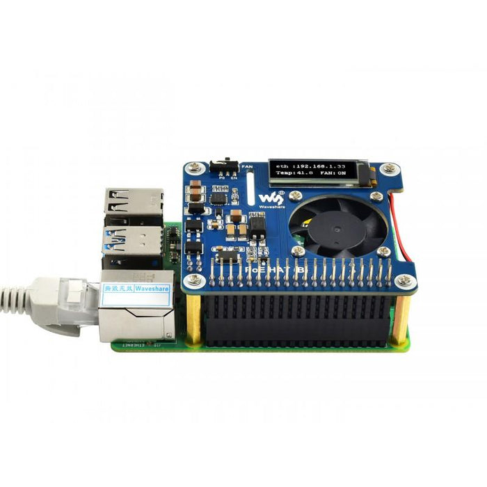 Power over Ethernet HAT for Raspberry Pi 3B+ and 4B Supports 802.3af PoE Network
