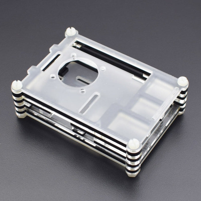 Acrylic Case for Raspberry Pi 3B / 3B+ 9 Transparent Layers with Black Markings