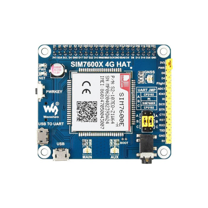 SIM7600E-H 4G HAT for Raspberry Pi
